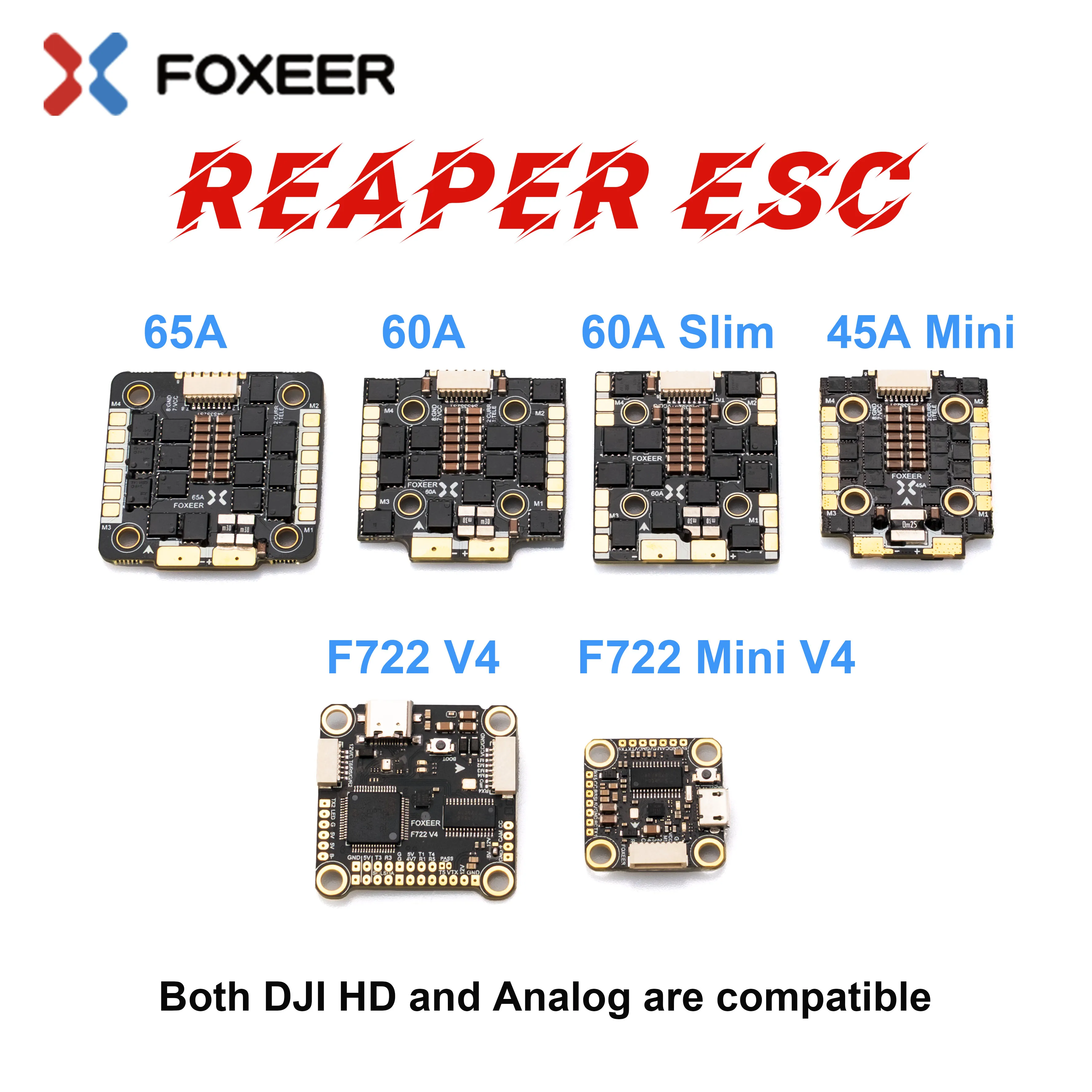 Foxeer Reaper F4 128K 45A 60A  – обзор и цена Foxeer Reaper F4 128K 65A Esc